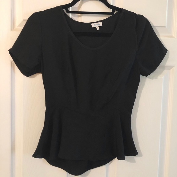 Marabelle XS Black Peplum Top - Picture 5 of 10